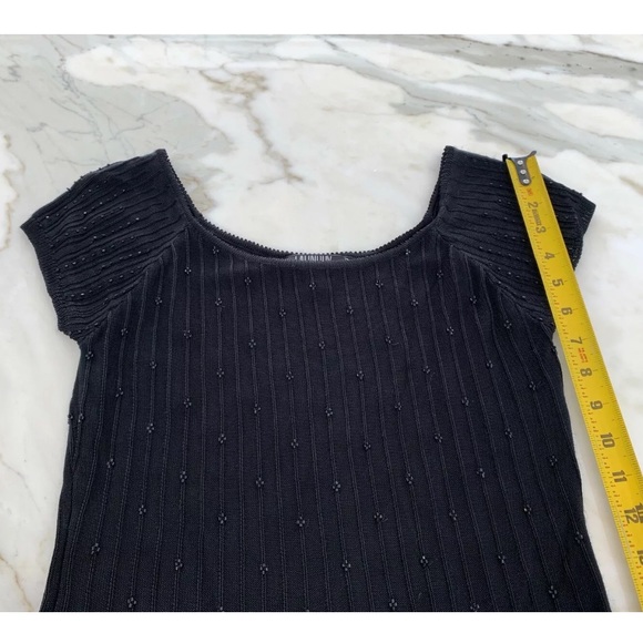 LAUNDRY BY SHELLI SEGAL BLACK EMBELLISHED KNIT TOP SIZE M - Picture 13 of 16